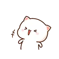 a cartoon cat is covering its mouth with its paw
