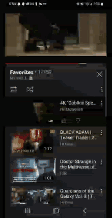 a screenshot of a youtube app showing a video titled black adam i teaser trailer 2