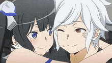 a boy and a girl are hugging each other in an anime .