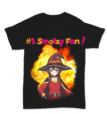 a black shirt that says # 1 smolzy fan on it