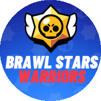 a logo for brawl stars warriors with a skull and a star