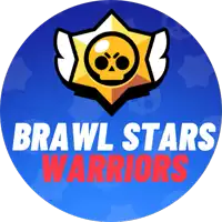 a logo for brawl stars warriors with a skull and a star