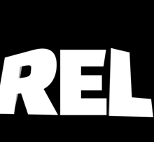 the word rela is written in white letters on a black background .