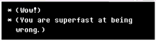 a black background with white text that says " wow " and " you are superfast at being wrong "