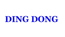 a blue and white logo for ding dong