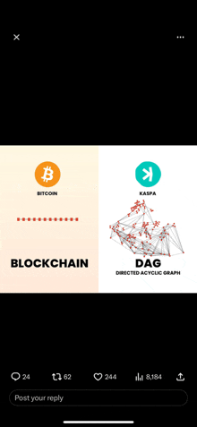 a screenshot of a twitter post about blockchain and dag