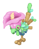 a cartoon bird with a flower on its head