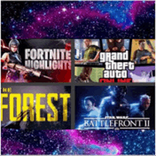 a collage of video games including fortnite grand theft auto and battlefront