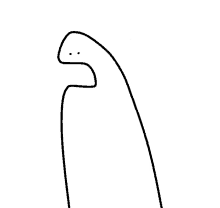 a black and white drawing of a dinosaur with a very long neck