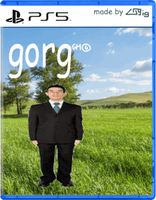 a man in a suit is on the cover of a ps5 game called gorg