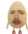 a stuffed egg with a man 's face and mustache