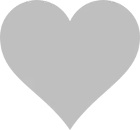 a gray heart on a white background with a shadow on it