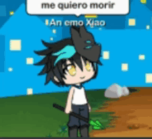 a cartoon character says me quiero morir an emo xjao