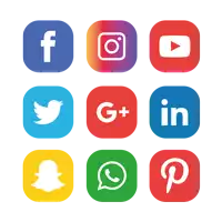 a set of social media icons including facebook twitter instagram youtube and linkedin