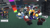 a group of people are playing a game called fighting