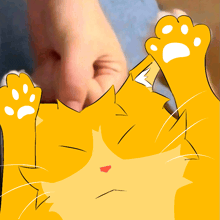 a close up of a cat 's paw with white spots