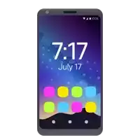 a cell phone displays the time as 7:17 on july 17