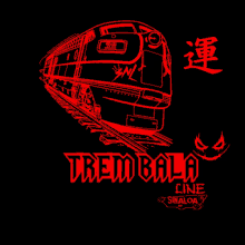 a red train with the words tren bala cine sinaloa