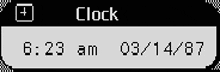 a clock displays the time of 6:23 am