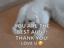 a white puppy is laying on the floor with its paws on its face .