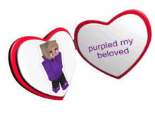 purpled my beloved is written on a white heart