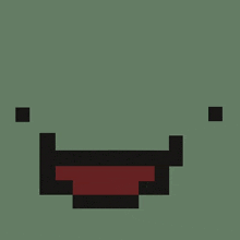 a pixel art face with a red tongue sticking out