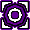 a purple and black kaleidoscope with a circle in the middle