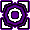 a purple and black kaleidoscope with a circle in the middle