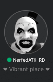 a picture of a clown with a top hat and the name nerfed atk rd