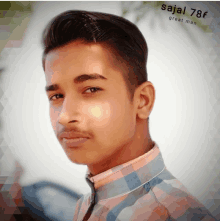 a picture of a young man with the name sajal 78f on it