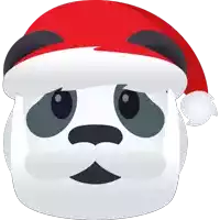 a panda bear wearing a santa hat and a beard