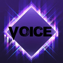 a purple background with the word voice in the middle