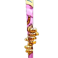 a cartoon of a purple monster with a horseshoe on his head