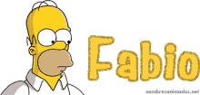 a cartoon of homer simpson with the name fabio