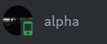 the word alpha is on a black background with a green phone icon