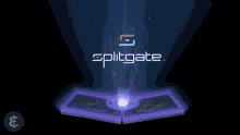 an animated image of a portal with the word spillgate on it