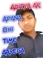 a picture of a boy with the words aditya ak written on it