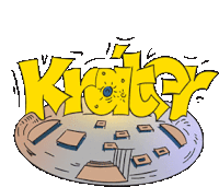 a cartoon drawing of a circle with the word " krater " on it