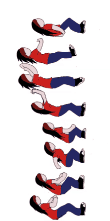 a cartoon of a person laying on their back with their legs crossed