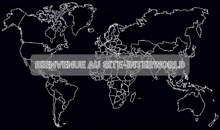 a map of the world with the words bienvenue au site interworld written below it