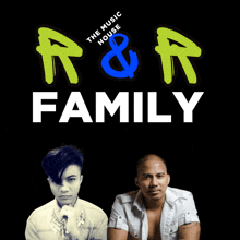 a poster for the music house r & r family shows two men