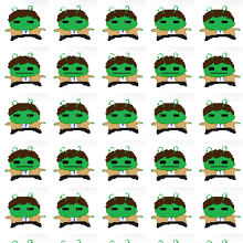 a seamless pattern of green and brown cartoon characters