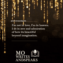 a poster for mo writes and speaks with a quote on it