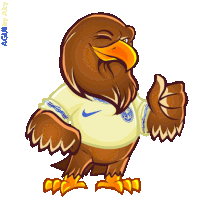 a cartoon of an eagle wearing a nike shirt giving a thumbs up