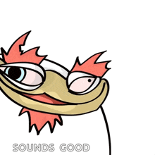 a cartoon of a hand giving an ok sign with the words sounds good below