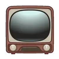 a cartoon illustration of an old fashioned television with the letters t and t on the front