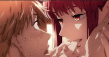 a man and a woman are kissing in an anime