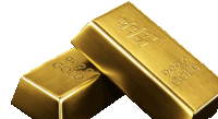 two bars of 9999 gold are stacked on top of each other