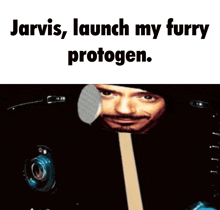 jarvis launch my furry protogen written on a white background