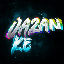 the word dazan is written in white on a dark blue background